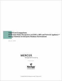 Storage Solutions in Enterprise Database Environments: Total Cost Comparison