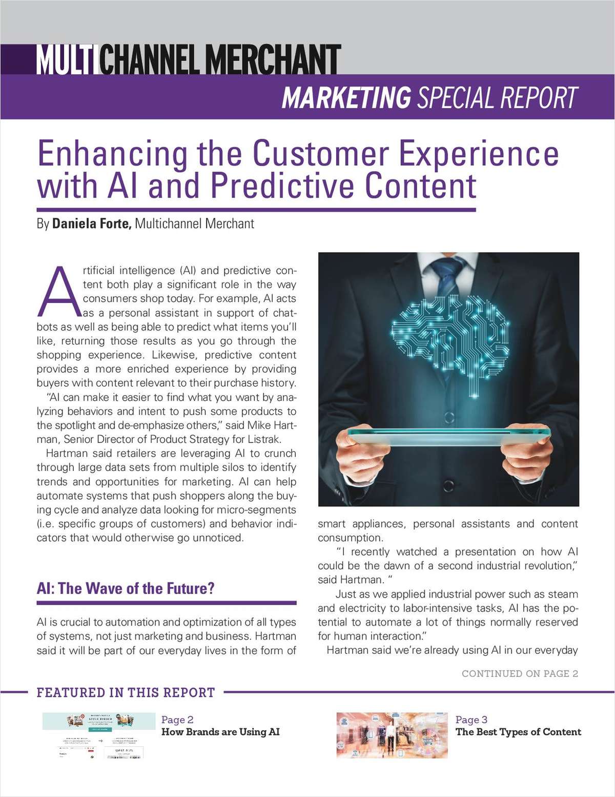 How to Enhance the Customer Experience with AI and Predictive Content