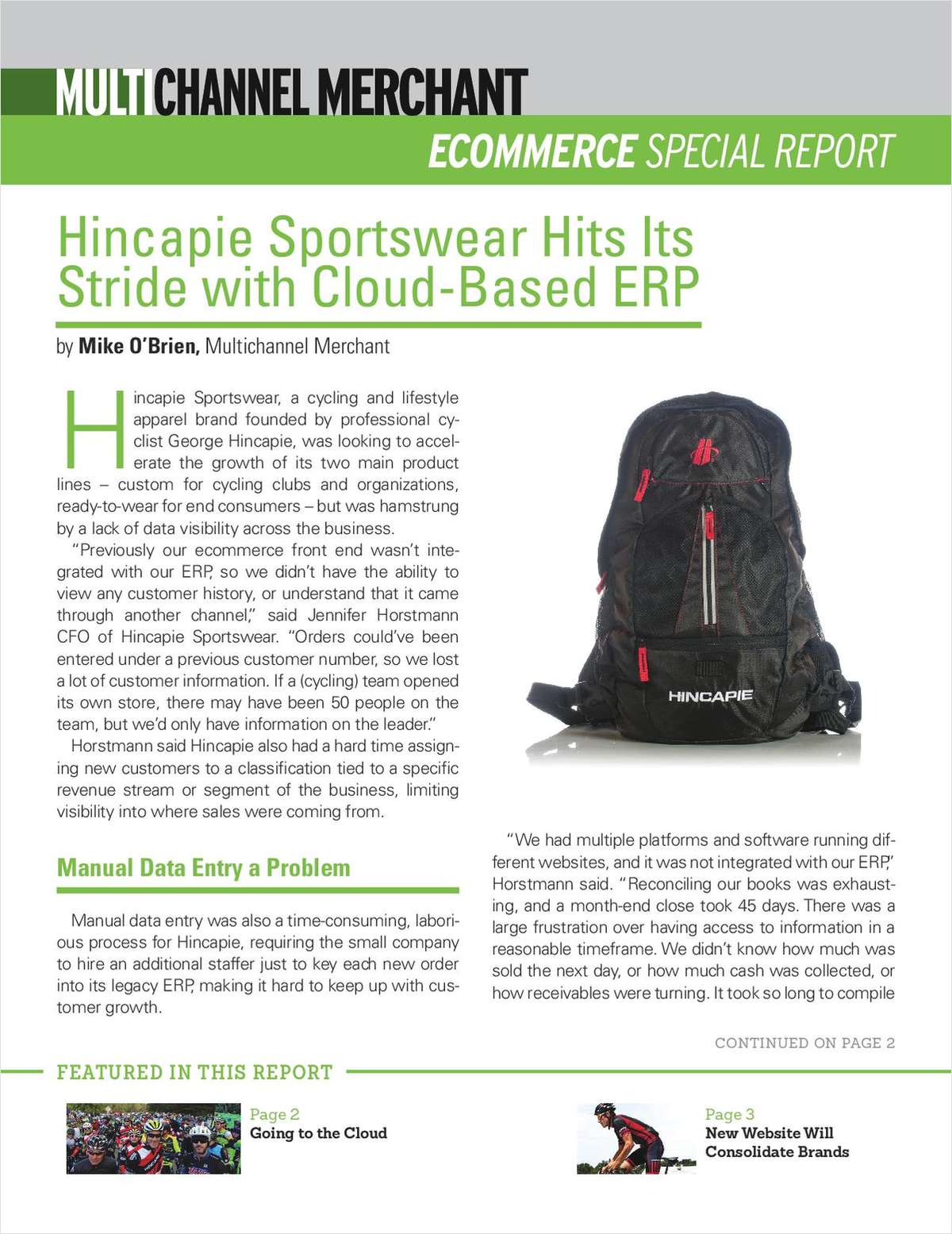 Hincapie Sportswear Finds Omnichannel Success in the Cloud