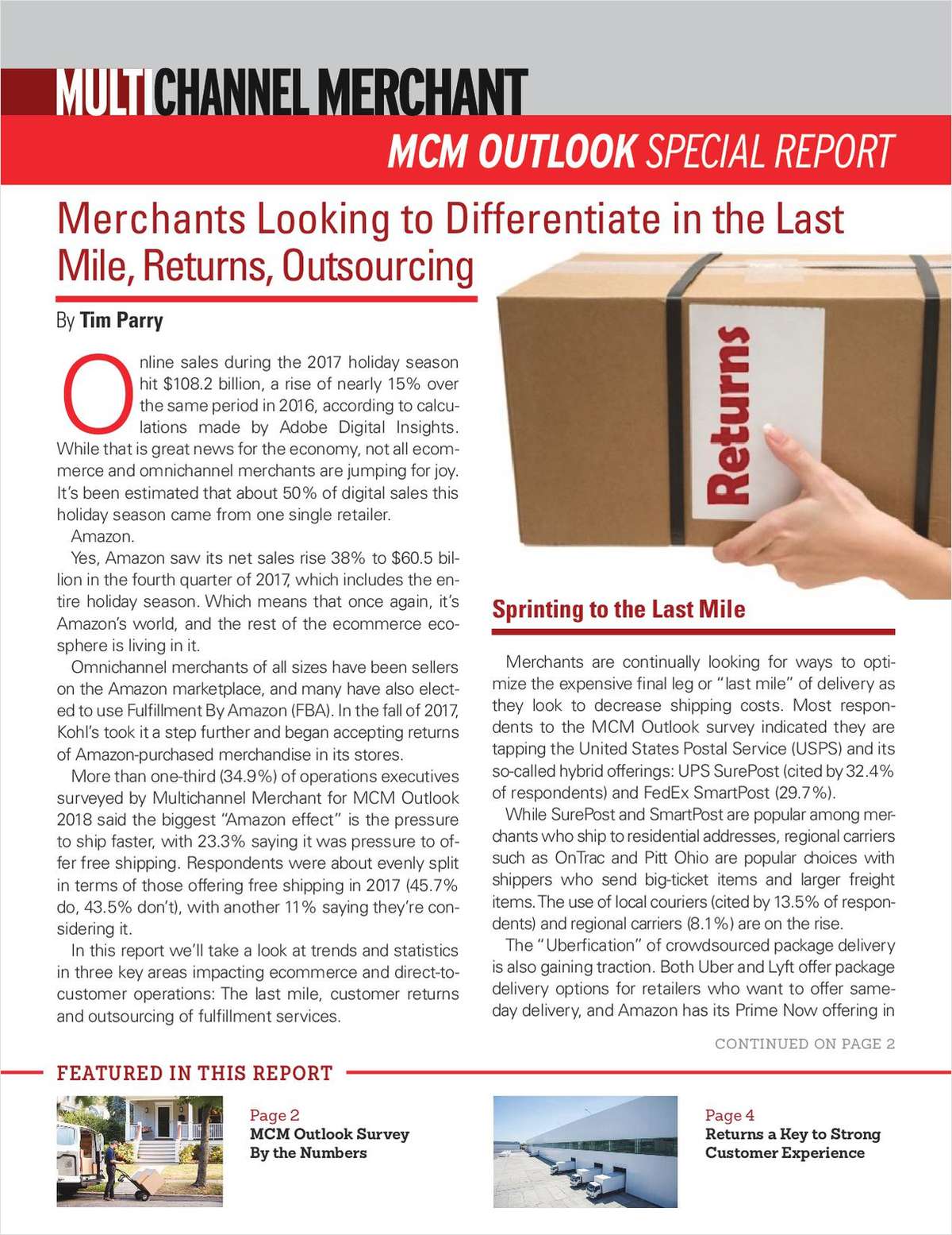 Merchants Differentiating in the Last Mile, Returns, Outsourcing