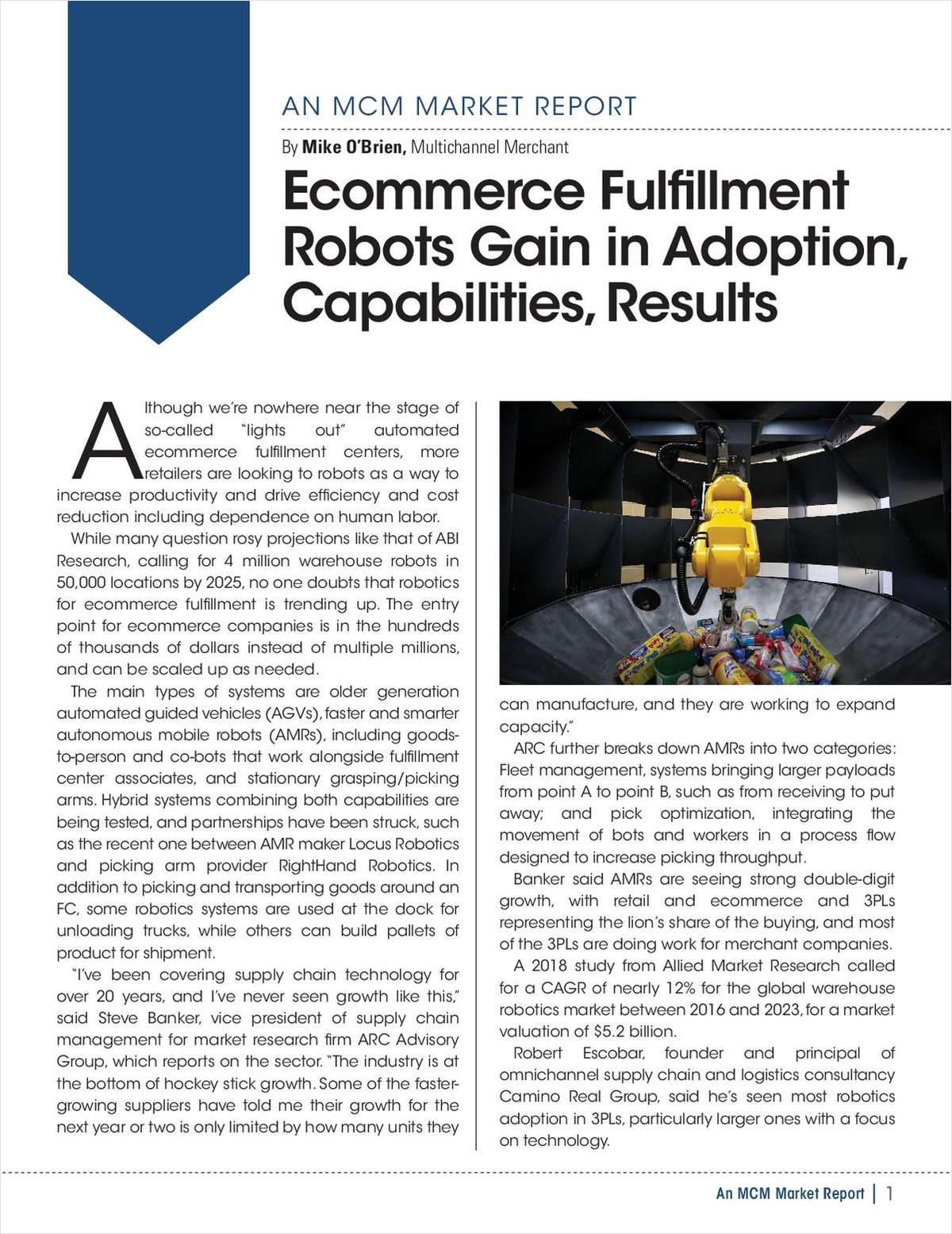 Capabilities, Adoption Growing for Ecommerce Fulfillment Robots