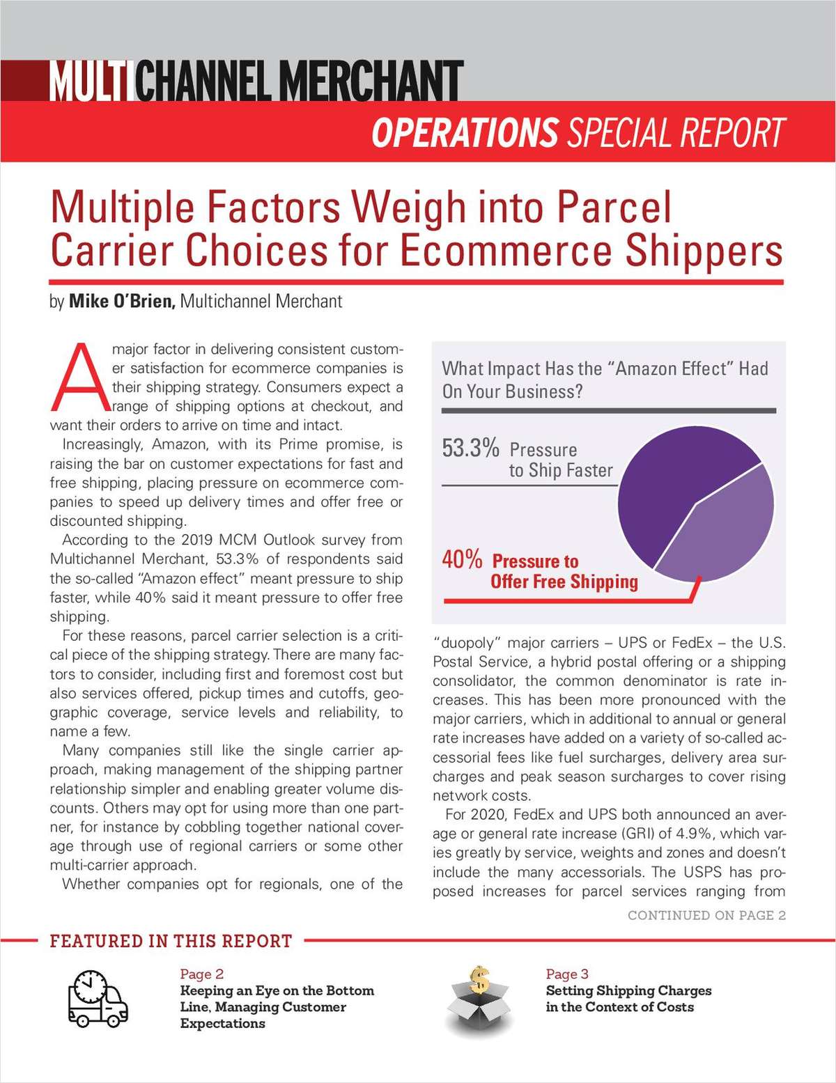 Multiple Factors Weigh into Parcel Carrier Choices for Ecommerce Shippers