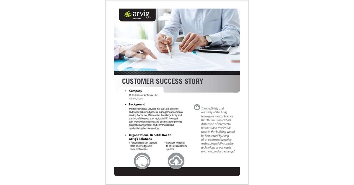 Customer Success Story Free Arvig Case Study