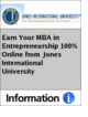 Earn Your MBA in Entrepreneurship 100% Online from Jones International University