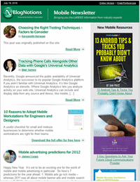 BlogNotions Mobile Newsletter: Monthly eNewsletter Featuring Blogs from Industry Experts