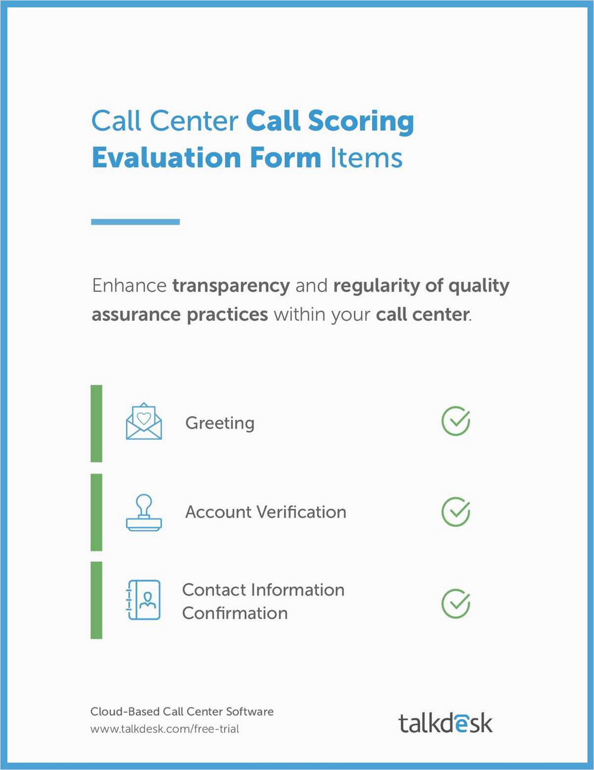 Call Center Call Scoring Evaluation Form Items Free Talkdesk Inc Ebook