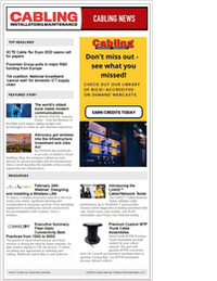Cabling Installation & Maintenance's Cabling News enewsletter