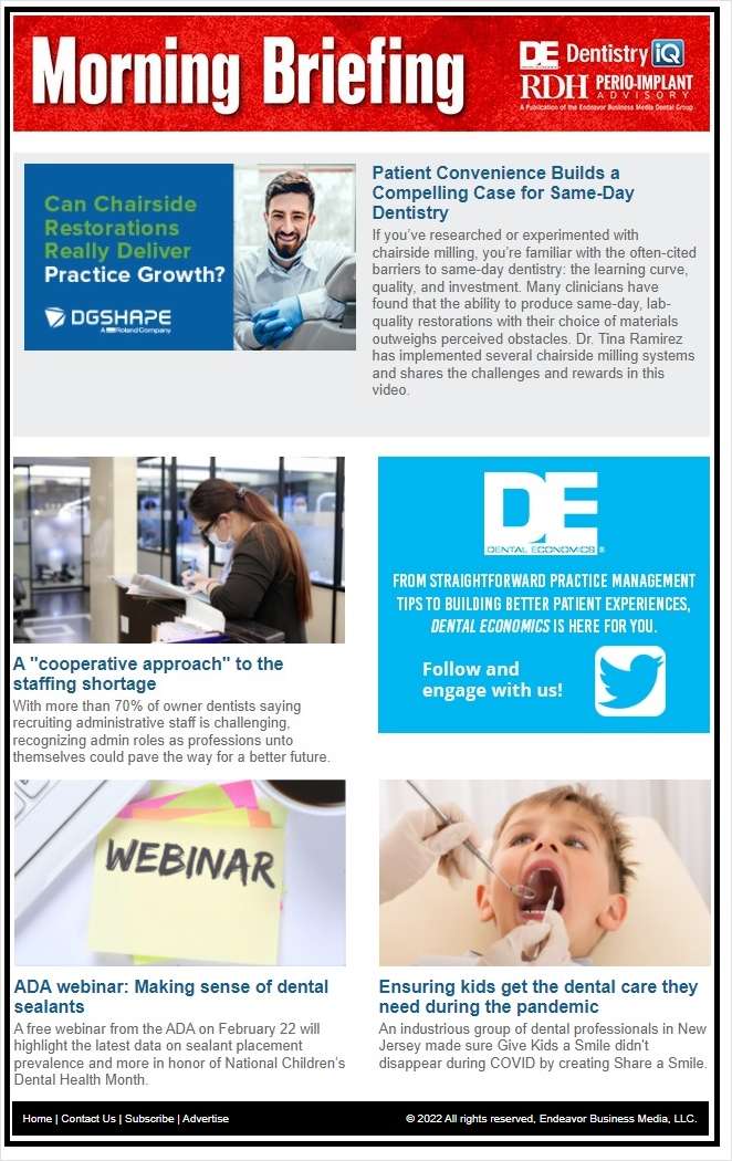 Dentistry's Morning Briefing Newsletter