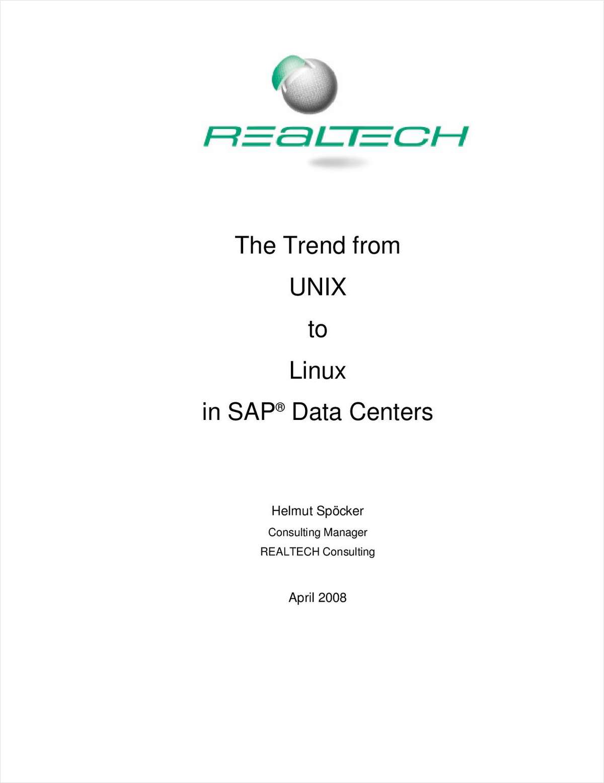 The Trend from UNIX to Linux in SAP® Data Centers