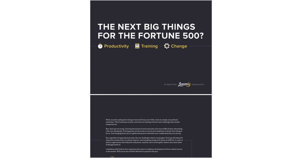 The Next Big Things for the Fortune 500?