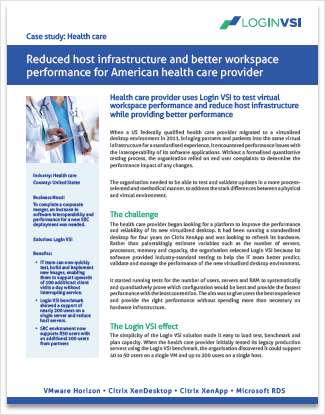 US Healthcare Provider Reduces VDI Infrastructure Costs While Increasing Workspace Performance