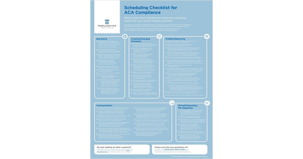 ACA Checklist