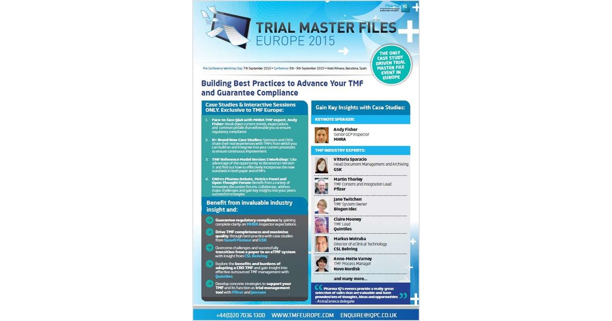 Gain Best Practices to Advance Your Trial Master File and Guarantee Compliance with the MHRA, Pfizer, GSK, Novo Nordisk and CSL Behring.