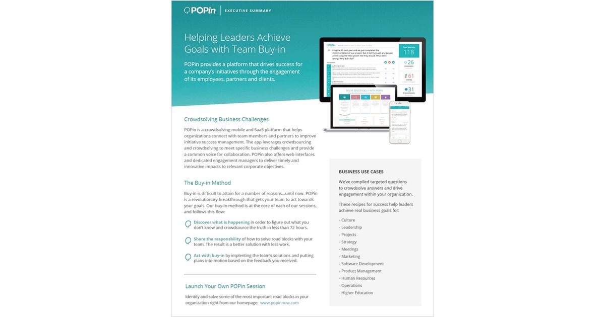 POPin Overview for Healthcare