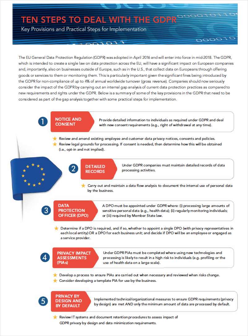 10 Steps to Dealing with EU General Data Protection Rules
