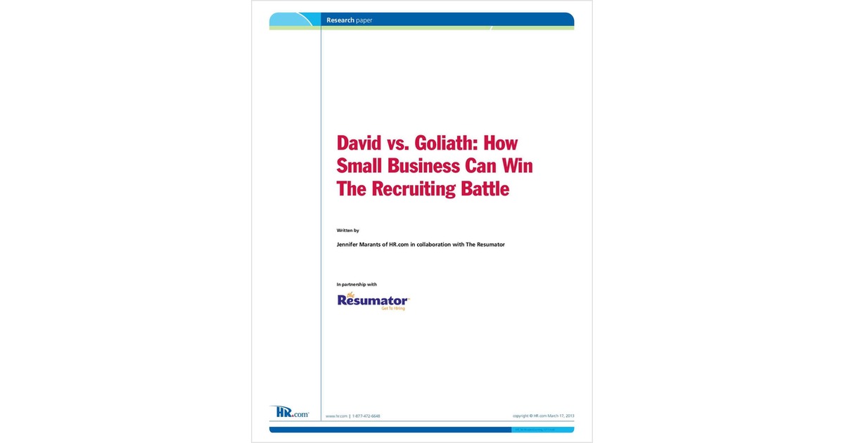 David vs. Goliath: How Small Business Can Win The Recruiting Battle