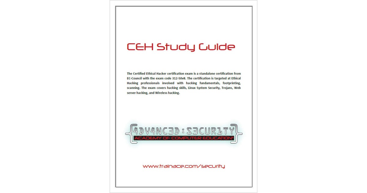 Free Certified Ethical Hacker v8 Exam Prep Study Guide Free Guide