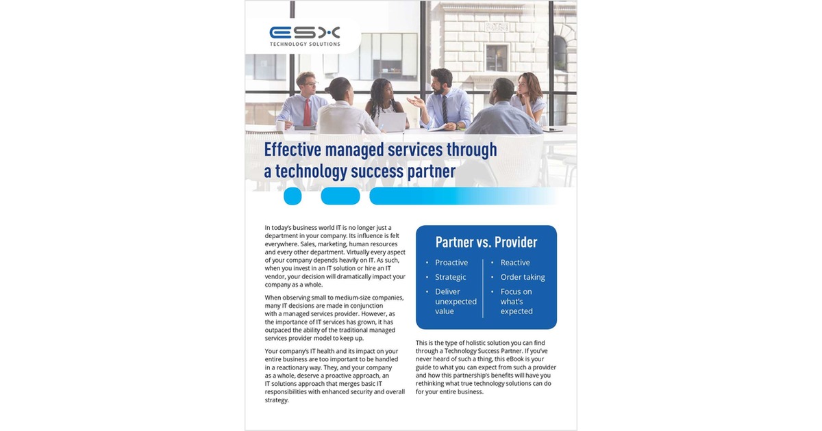 Effective Managed Services Through a Technology Success Partner