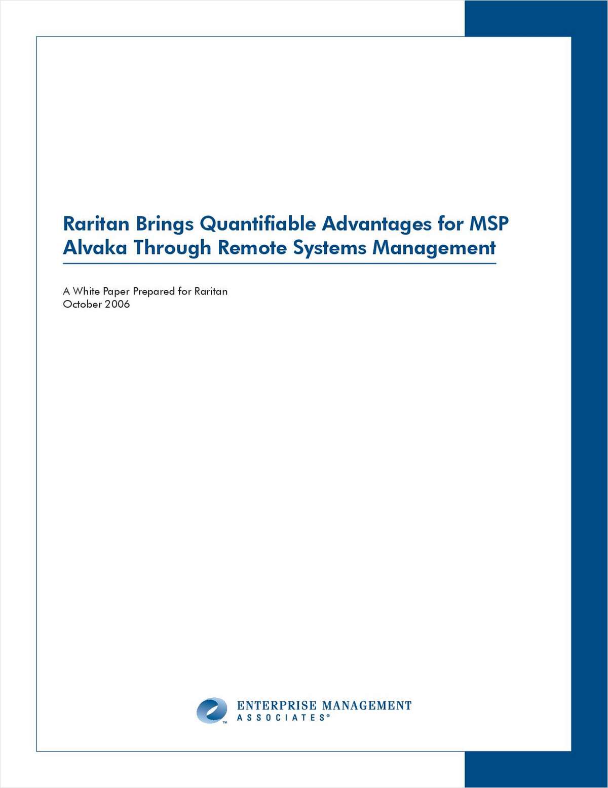 Raritan Brings Quantifiable Advantages for MSP Alvaka Through Remote Systems Management