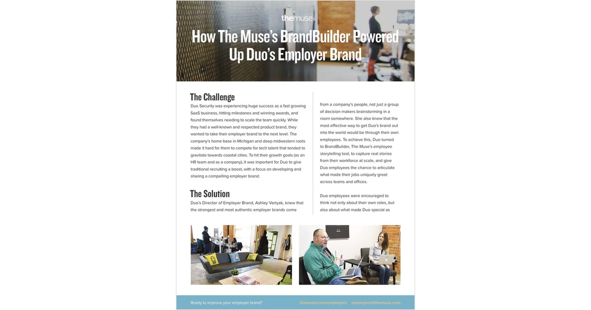 How BrandBuilder by The Muse Powered Up Duo's Employer Brand