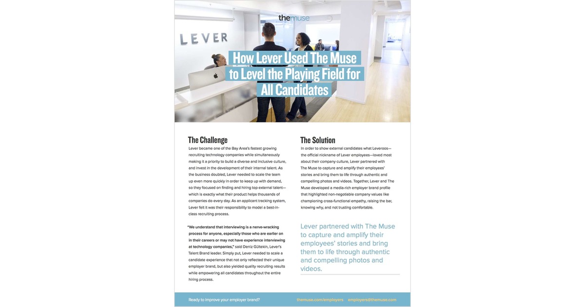How Lever Improved Their Candidate Experience With The Muse