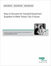 Keys to Success for Industrial Equipment Suppliers to Meet Today's Top 3 Issues