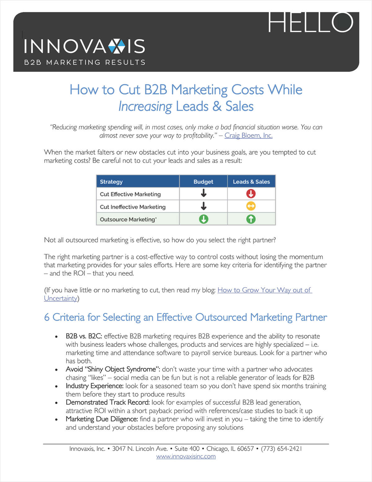 How to Cut B2B Marketing Costs and Increase Leads & Sales