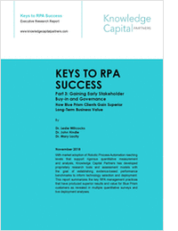 Keys to RPA Success -- Part Three: Gaining Early Stakeholder Buy-in and Governance