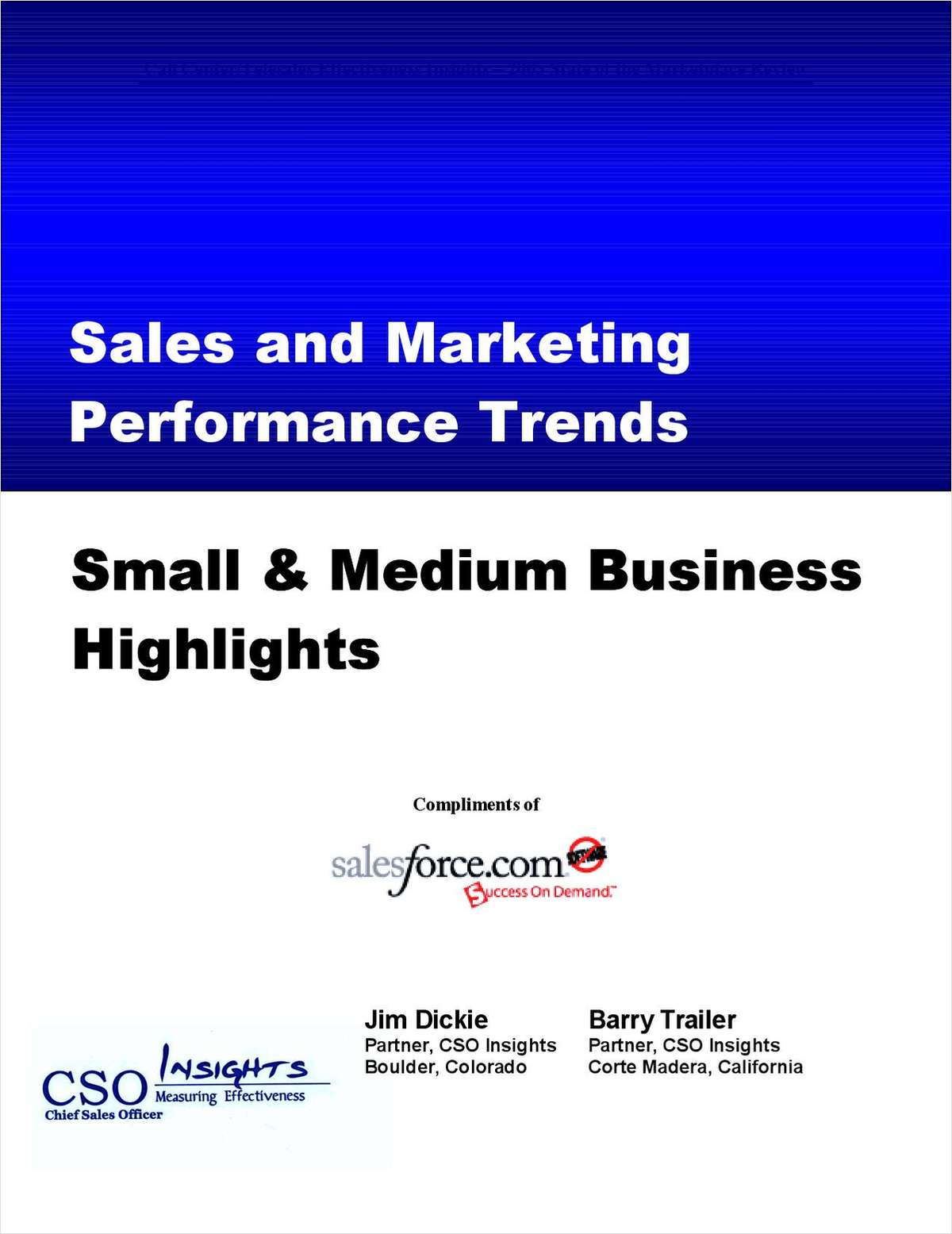 Sales and Marketing Performance Trends for Small & Medium Business