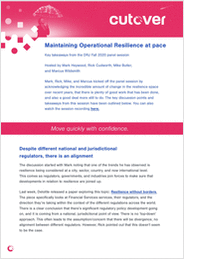 Maintaining Operational Resilience at pace