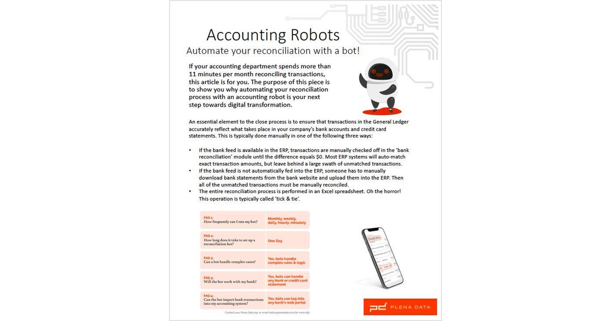 Reconciliation Robots - why use robots to automate accounting processes
