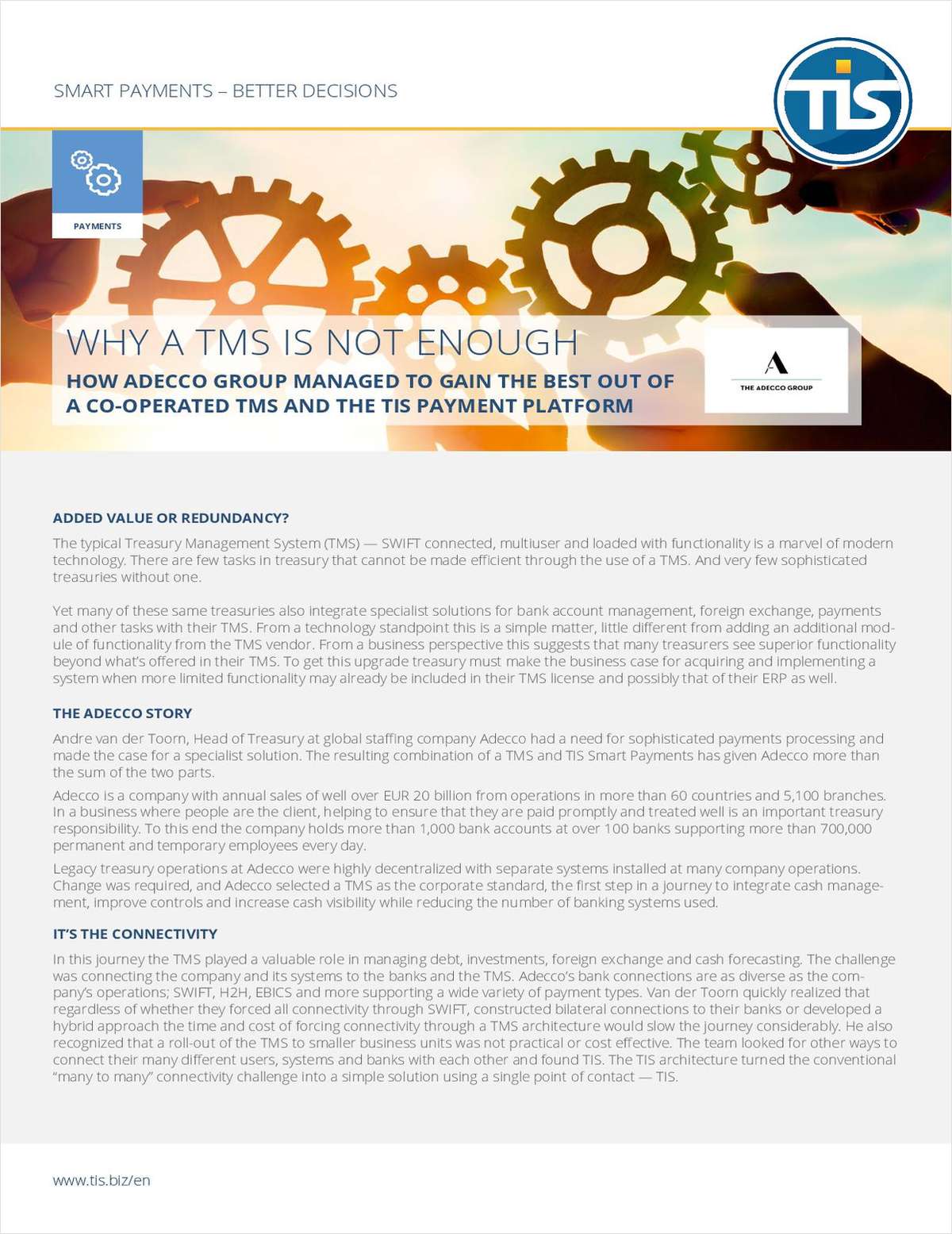 [Factsheet] Why A TMS is not enough