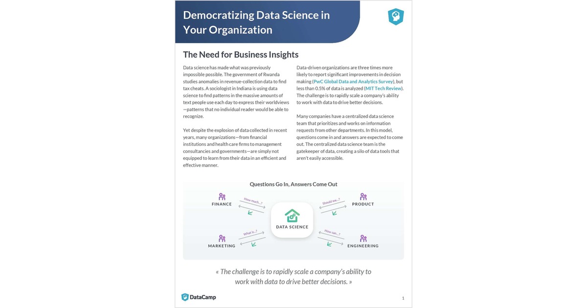 Democratizing Data Science in Your Organization