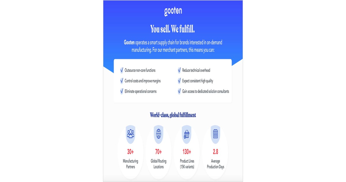 Gooten: You Sell, We Fulfill