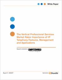 Vertical Professional Services Market Rates Importance of IP Telephony Features, Management and Applications