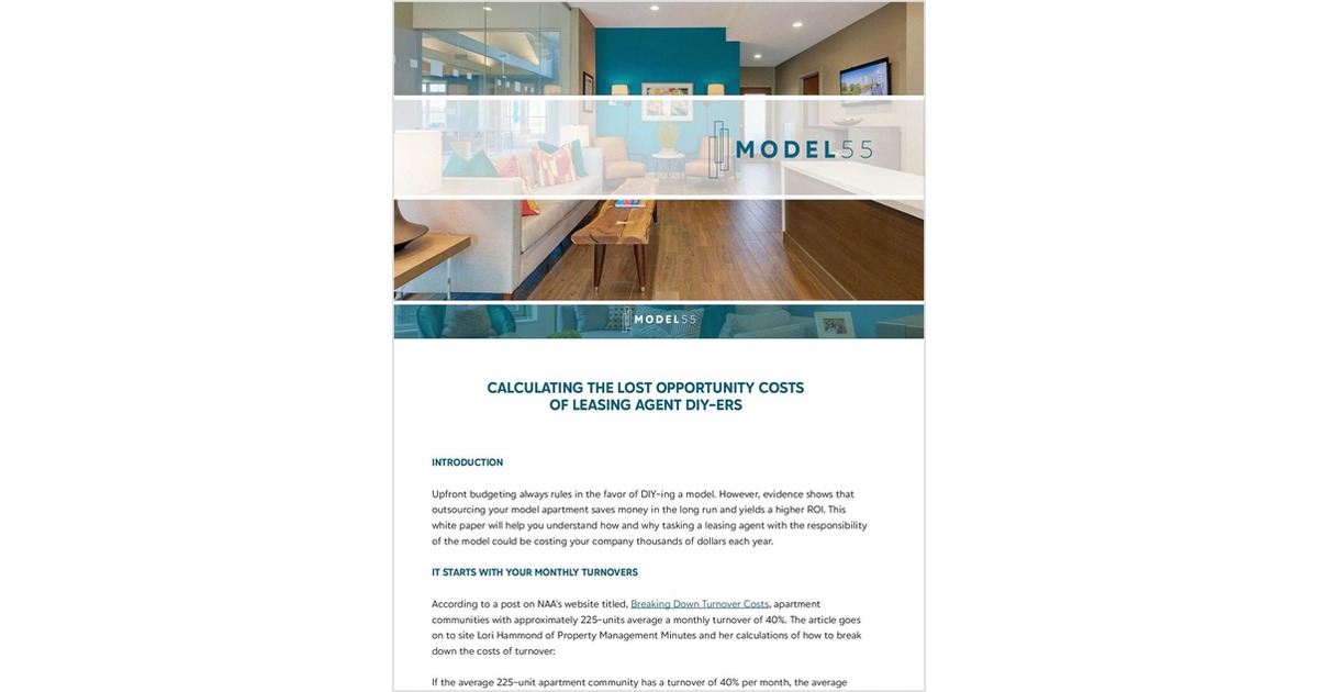 CALCULATING THE LOST OPPORTUNITY COSTS  OF LEASING AGENT DIY-ERS