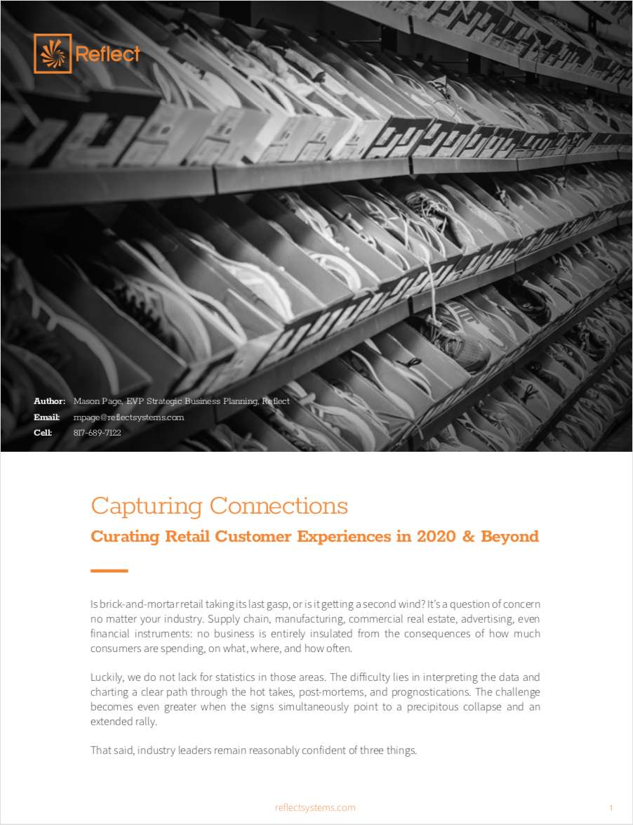 Capturing Connections. Curating Retail Customer Experiences in 2020 & Beyond.