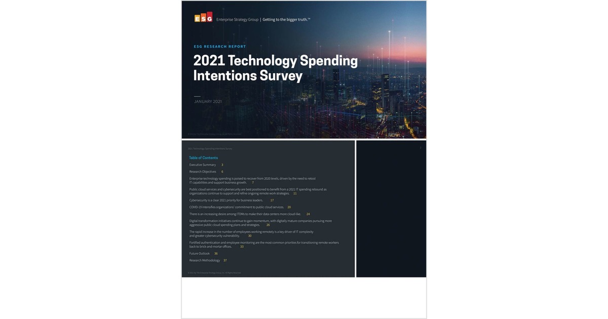 2021 Technology Spending Intentions Survey