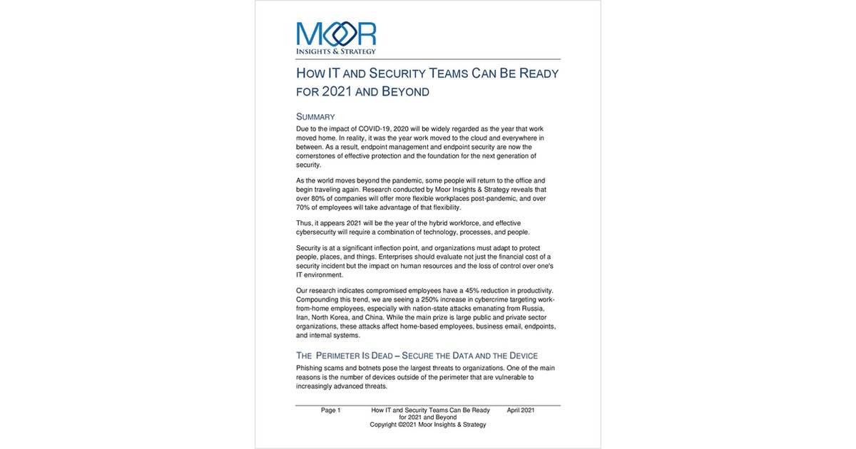How IT & Security Teams Can Be Ready For 2021 and Beyond