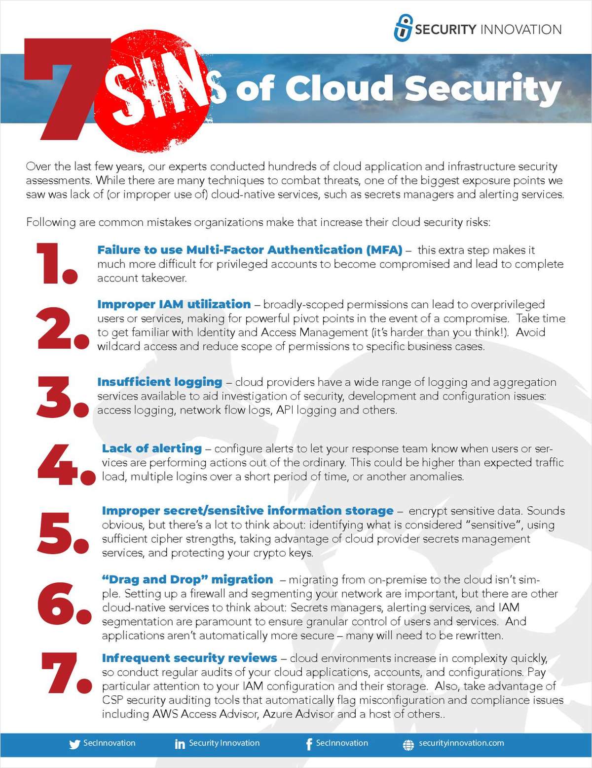The 7 Sins of Cloud Security