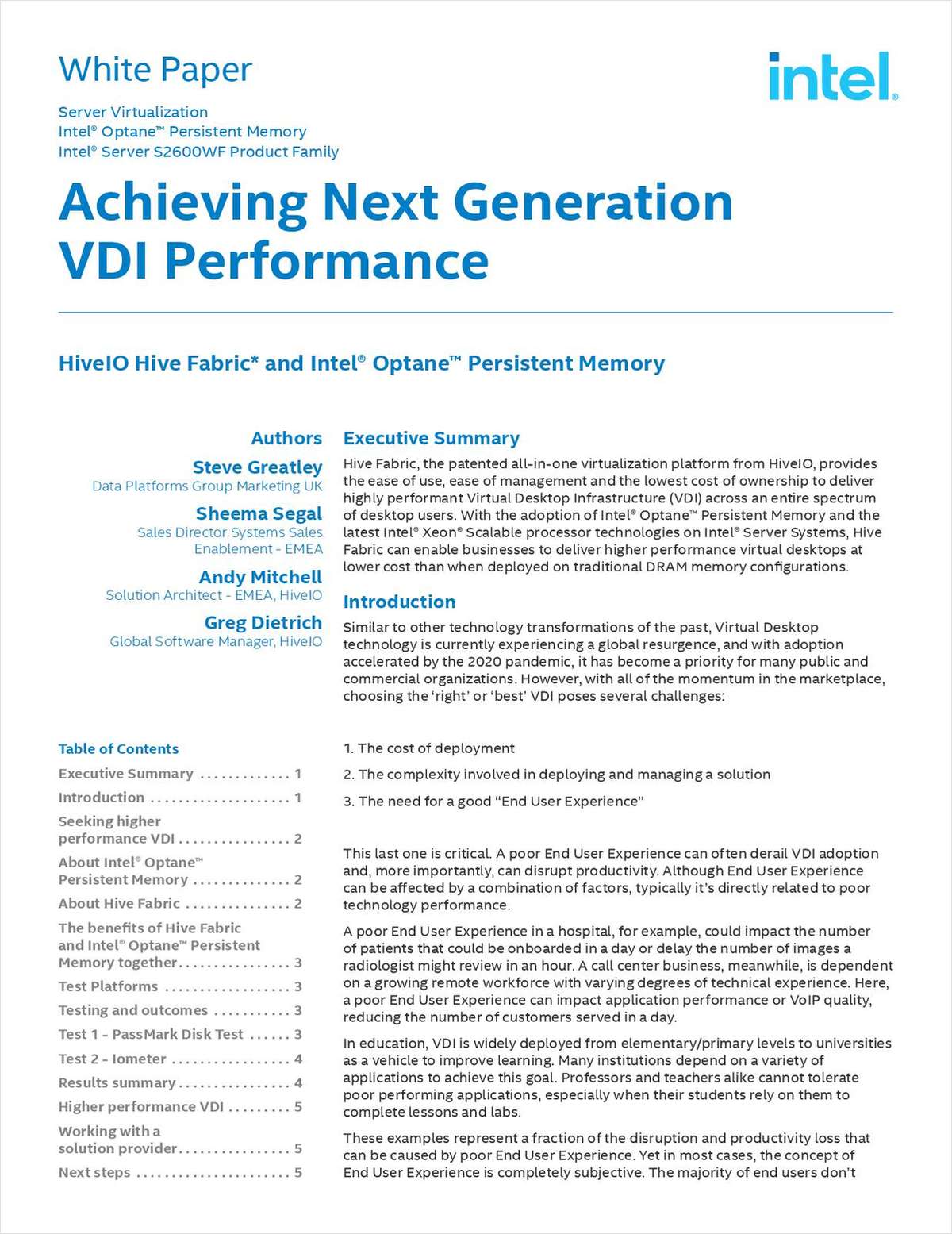 Achieving Next Generation VDI Performance