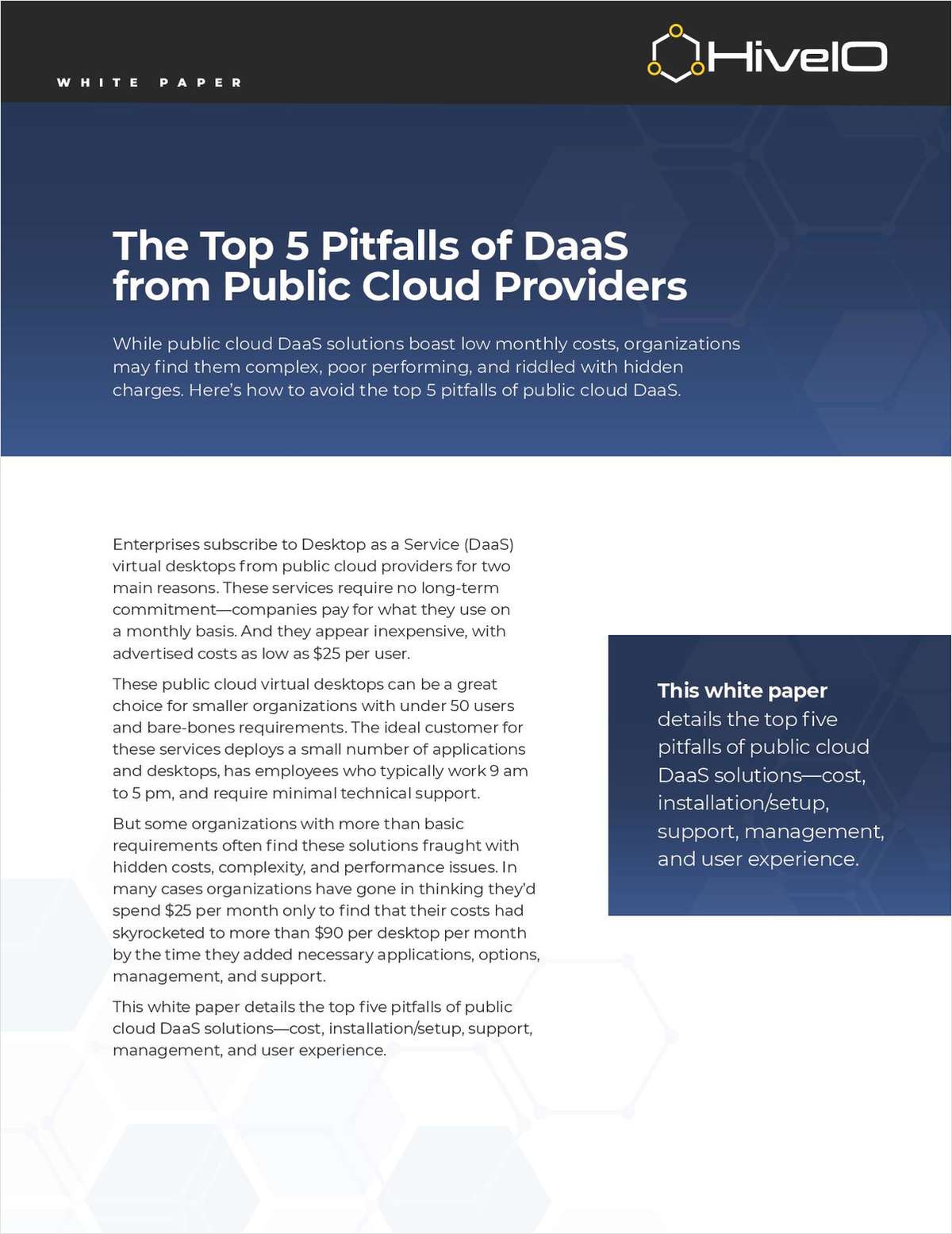 The Top 5 Pitfalls of DaaS from Public Cloud Providers