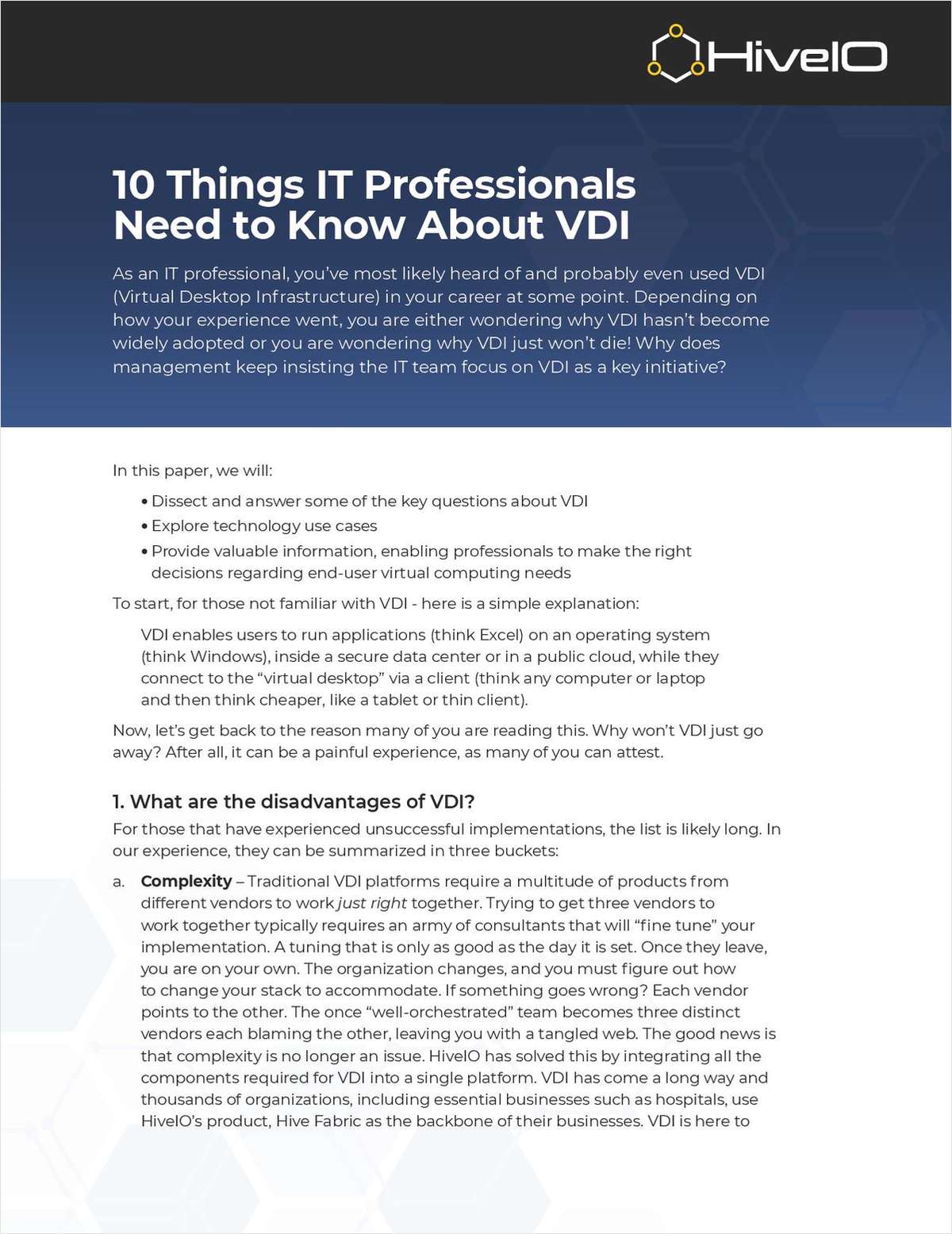 10 Things IT Professionals Need to Know About VDI
