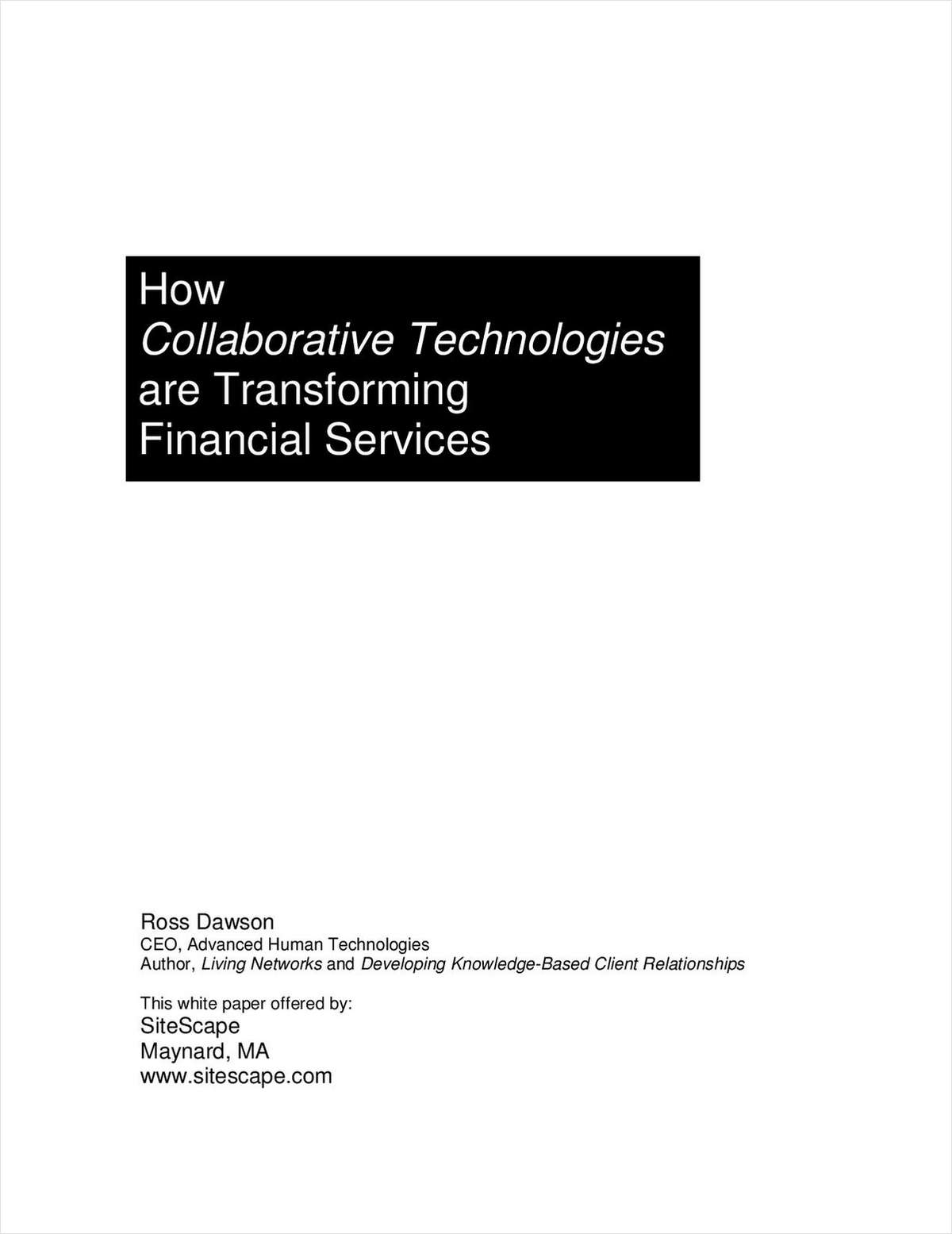 SiteScape - How Collaborative Technologies are Transforming Financial Services