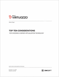 Top Ten Considerations for Choosing a Server Virtualization Technology