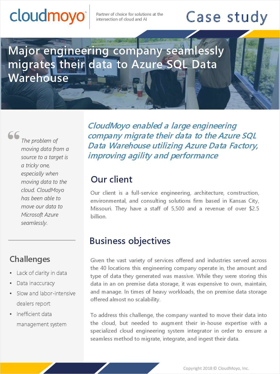 Major Engineering Company Seamlessly Migrates Their Data to Azure SQL Data Warehouse