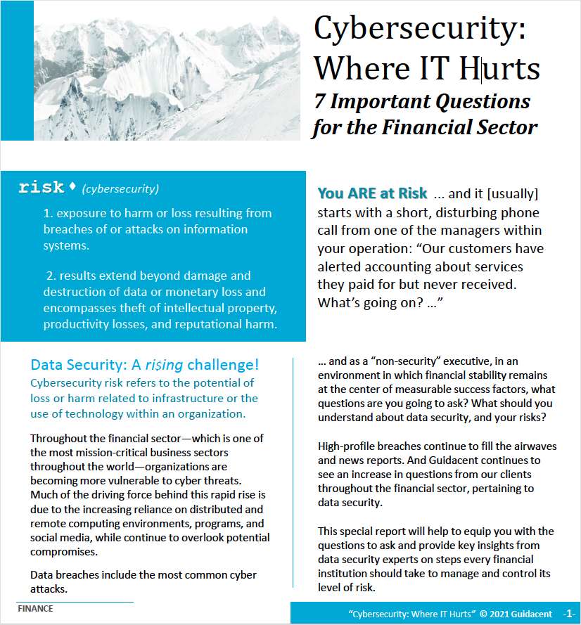 Are you at risk? 7 Important Questions For The Financial Sector