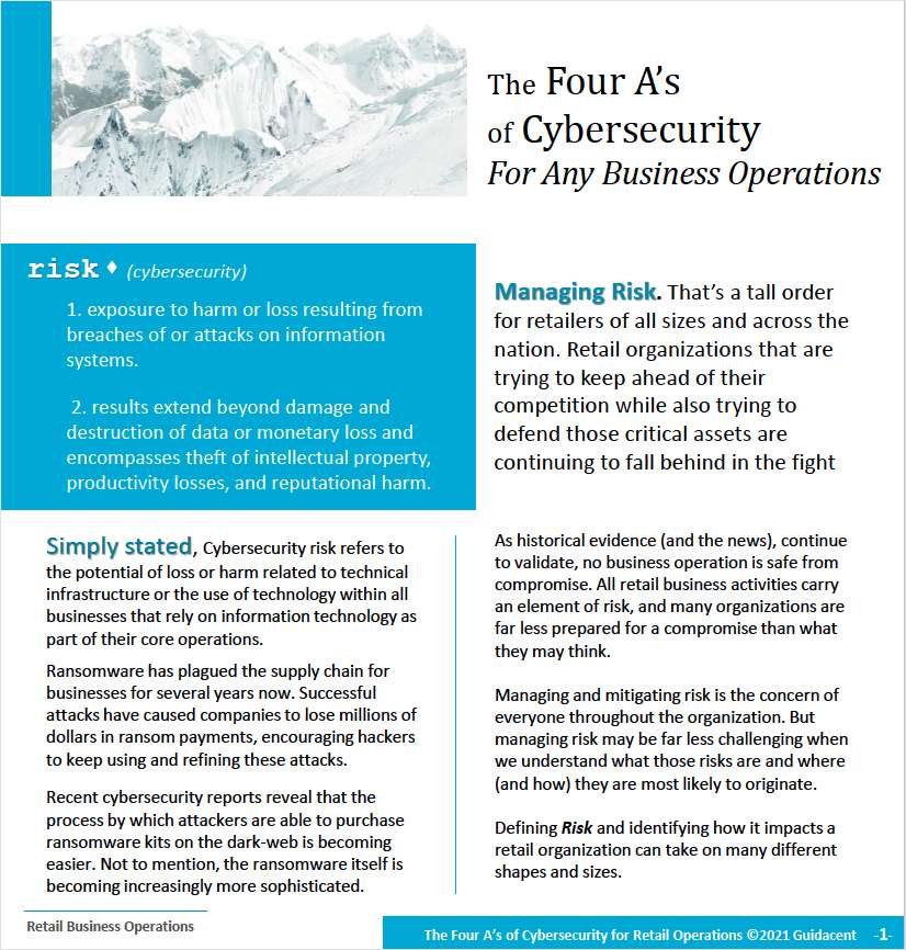 The Four A's of Cybersecurity For Retail Business Operations