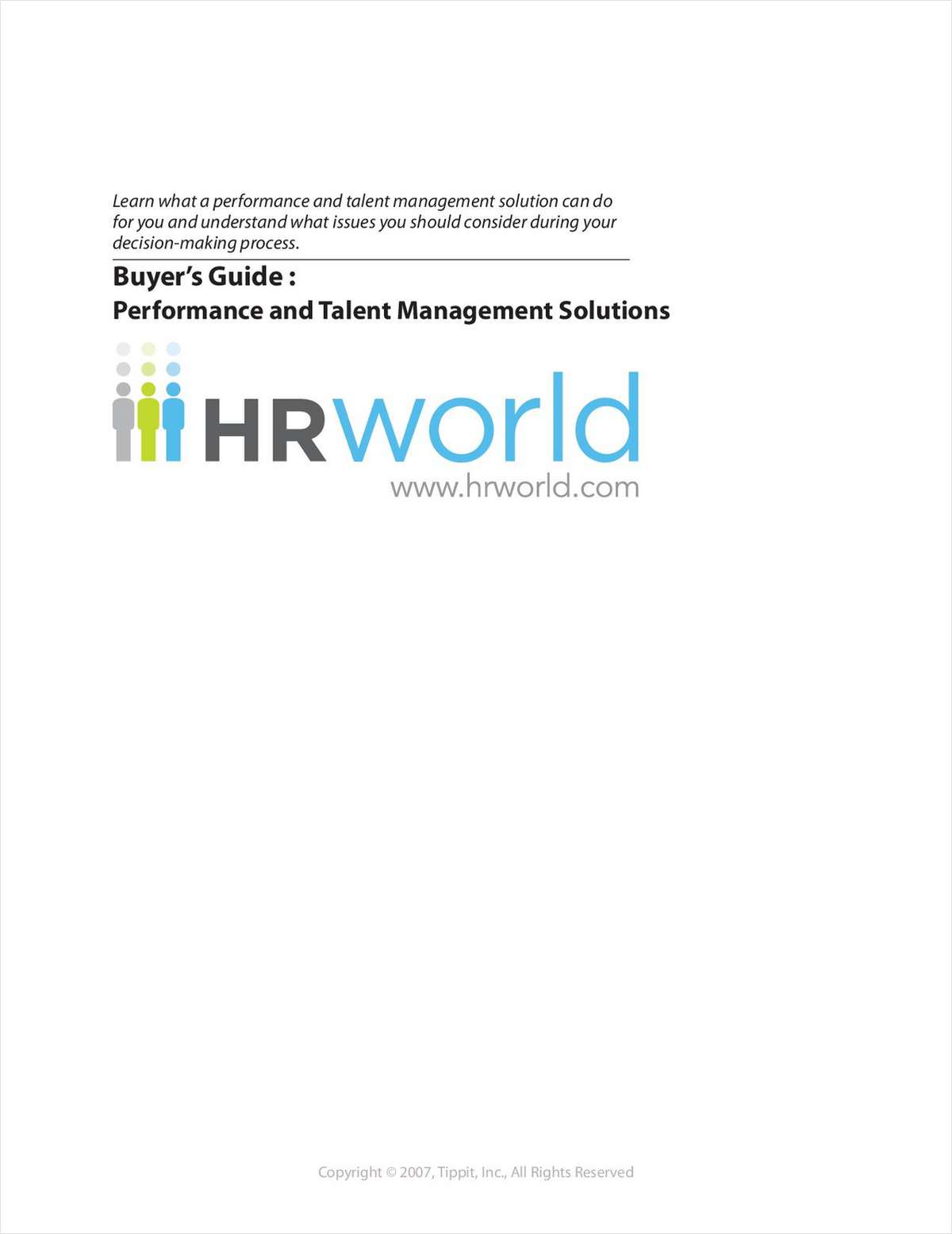 Performance and Talent Management Solutions Buyer's Guide