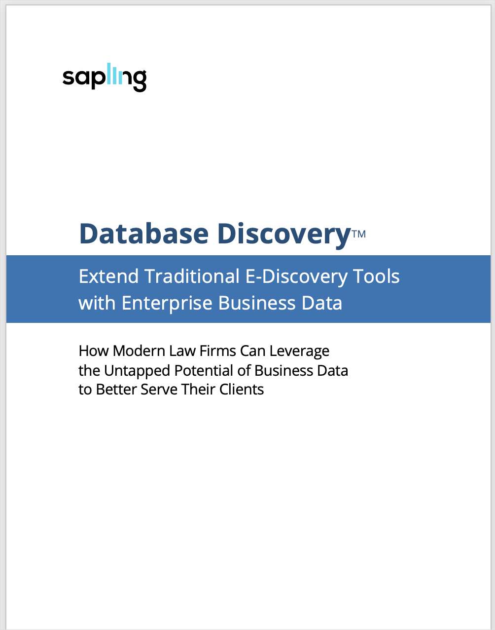 Database Discovery: Extend Traditional E-Discovery Tools with Enterprise Business Data